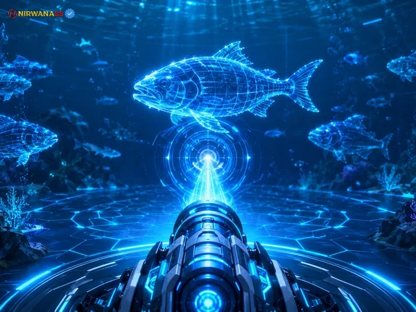 Fitur meriam dan target bercahaya dalam Star Fishing