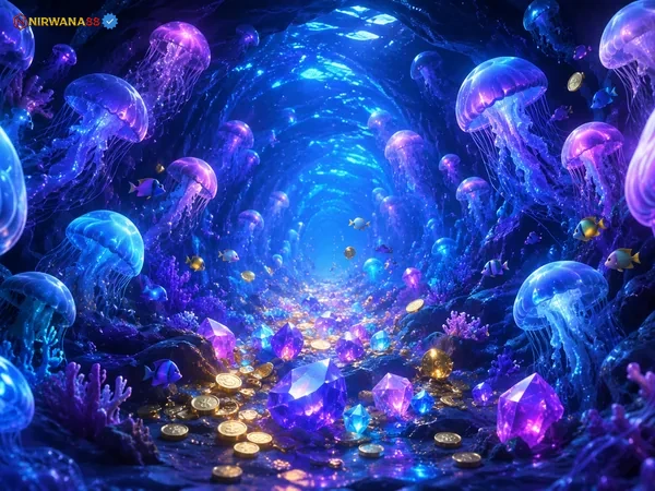 Visual dunia bawah laut kosmik dari Star Fishing
